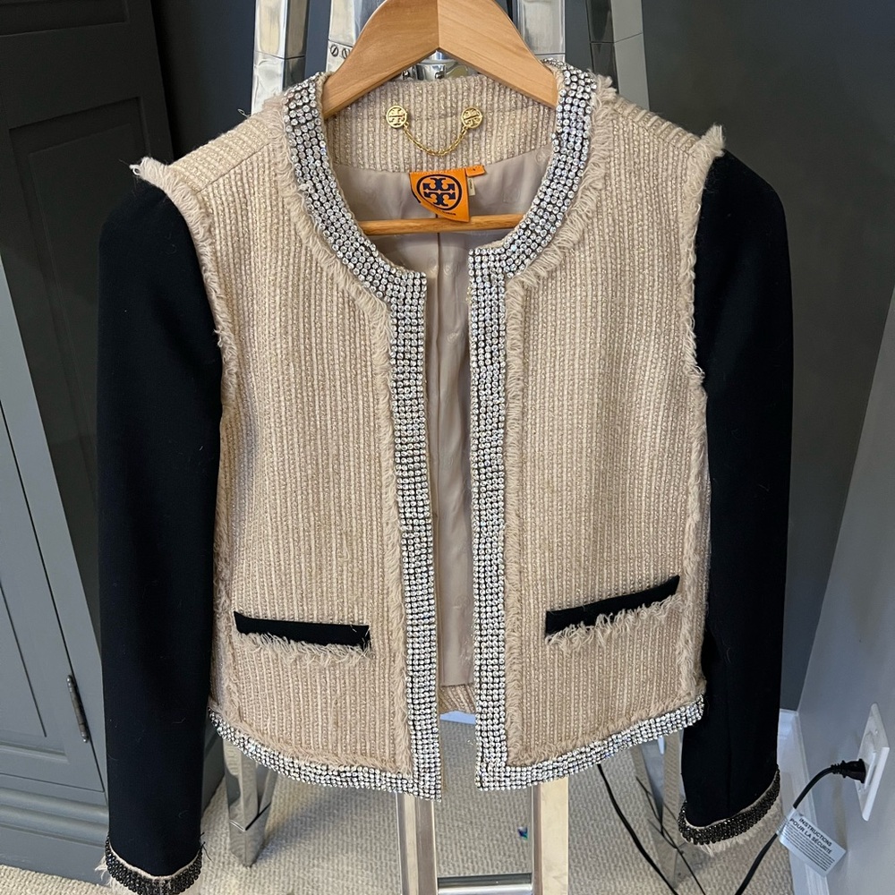 Beautiful jewelled Tory Burch lady jacket!